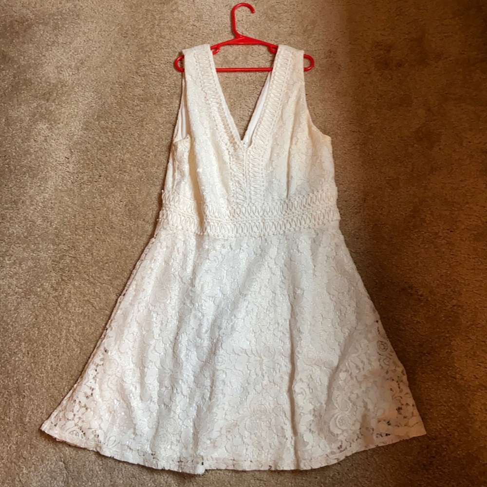White dress with gold design